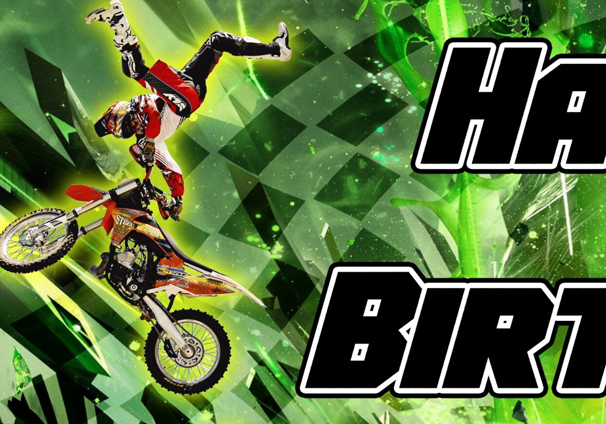 Dirt Bike Motocross Personalized/Customized Birthday Banner