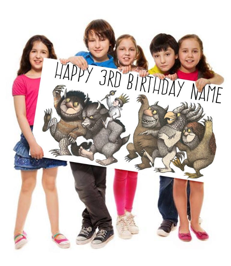 Where the Wild Things Are Birthday Personalized Custom Vinyl or Poster Banner