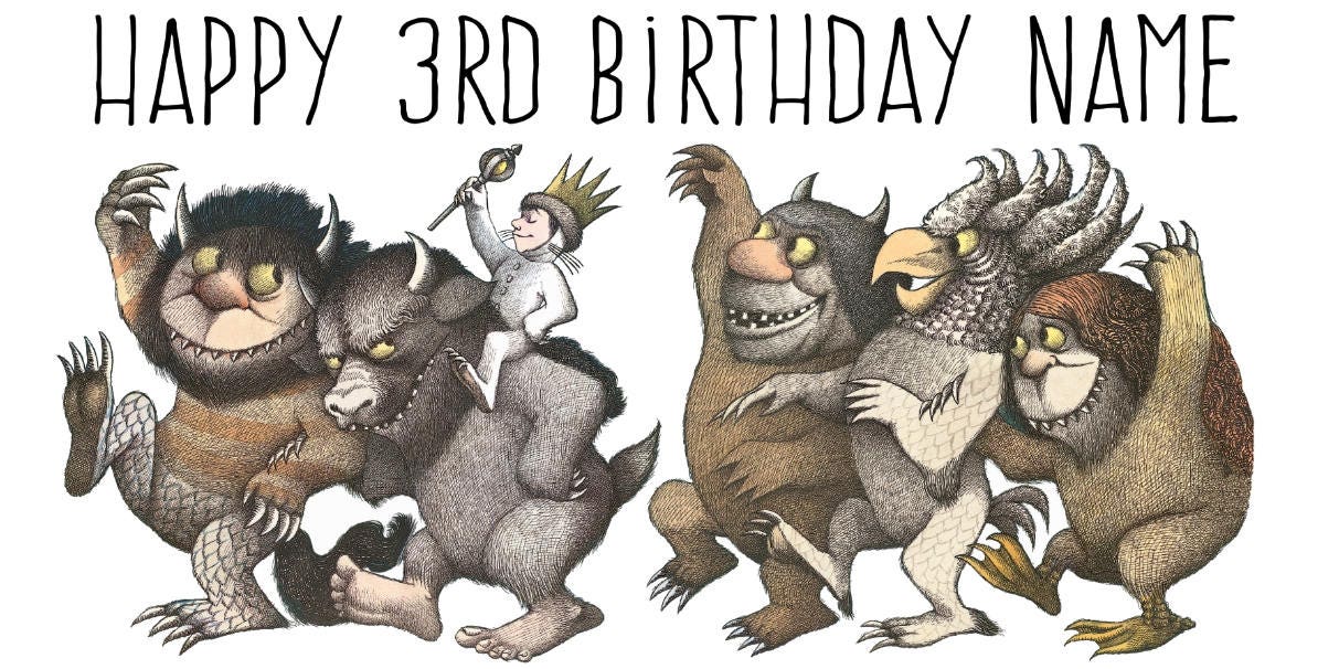 Where the Wild Things Are Birthday Personalized Custom Vinyl or Poster Banner