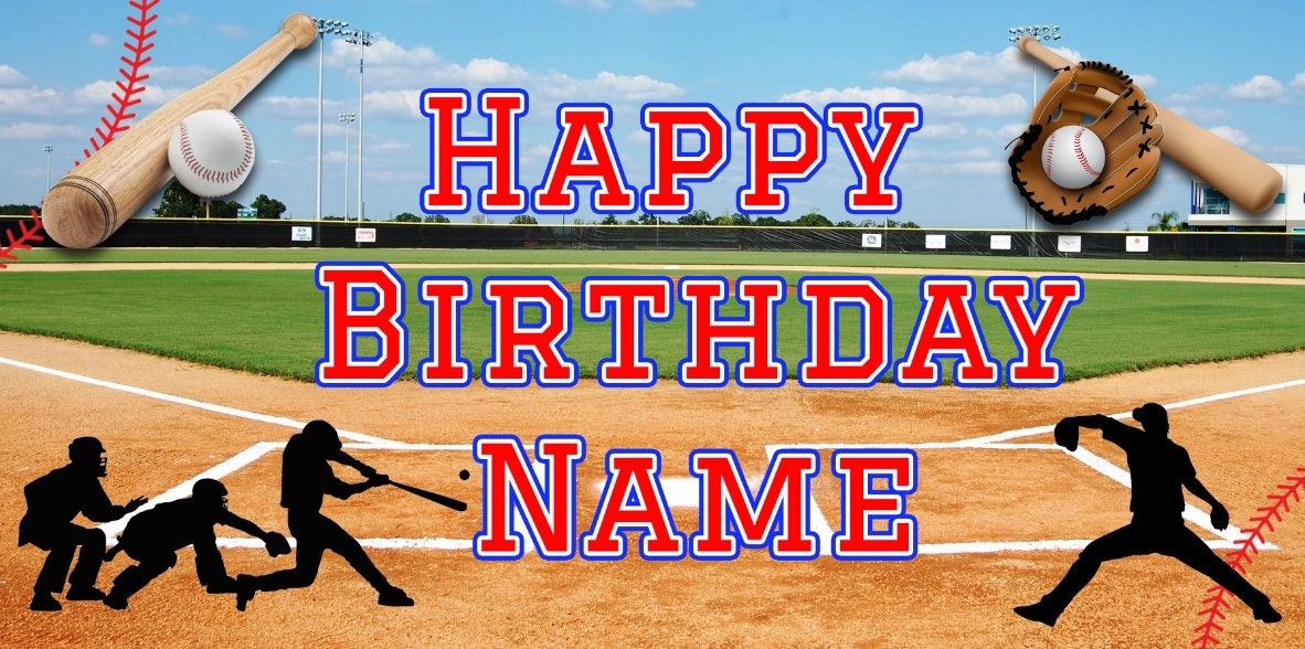 Baseball Birthday Party Banner, Vinyl, Poster, Baseball Event, Baseball Party, Baseball Banner