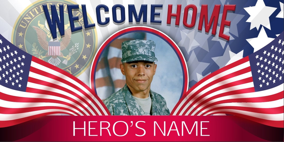 Welcome Home Military Banner, Deployment Homecoming Banner, Military Homecoming Sign, Navy, Army, Marines Banner, Welcome Home Sign, Custom