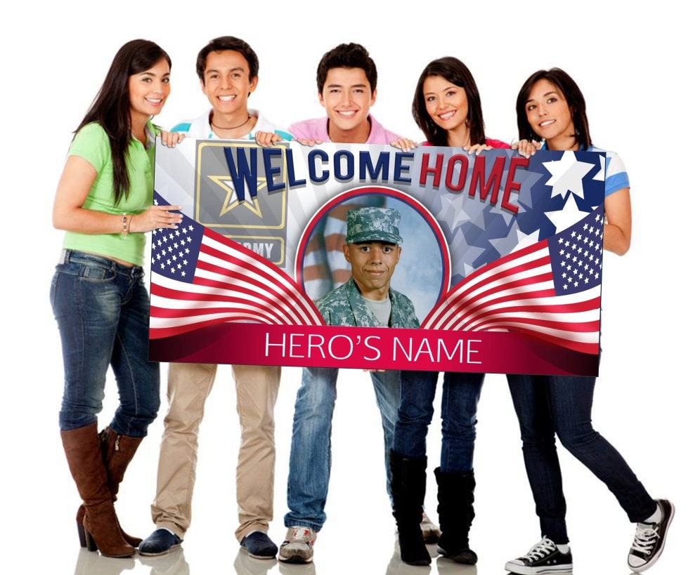 Welcome Home Military Banner, Deployment Homecoming Banner, Military Homecoming Sign, Navy, Army, Marines Banner, Welcome Home Sign, Custom
