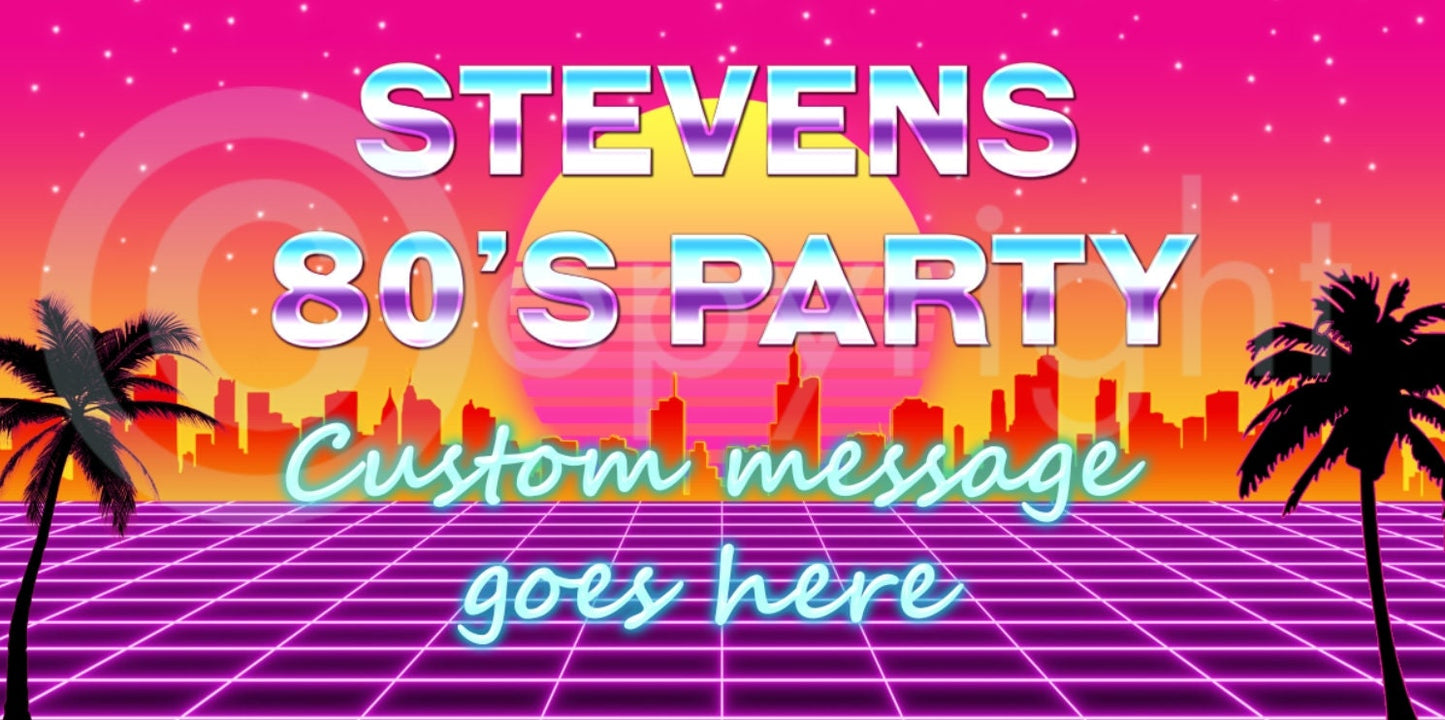 80s Party Banner, 80s Party Birthday Banner, Party Supplies, Eighties Party Decor, Party Supplies, 80s Decorations Vinyl