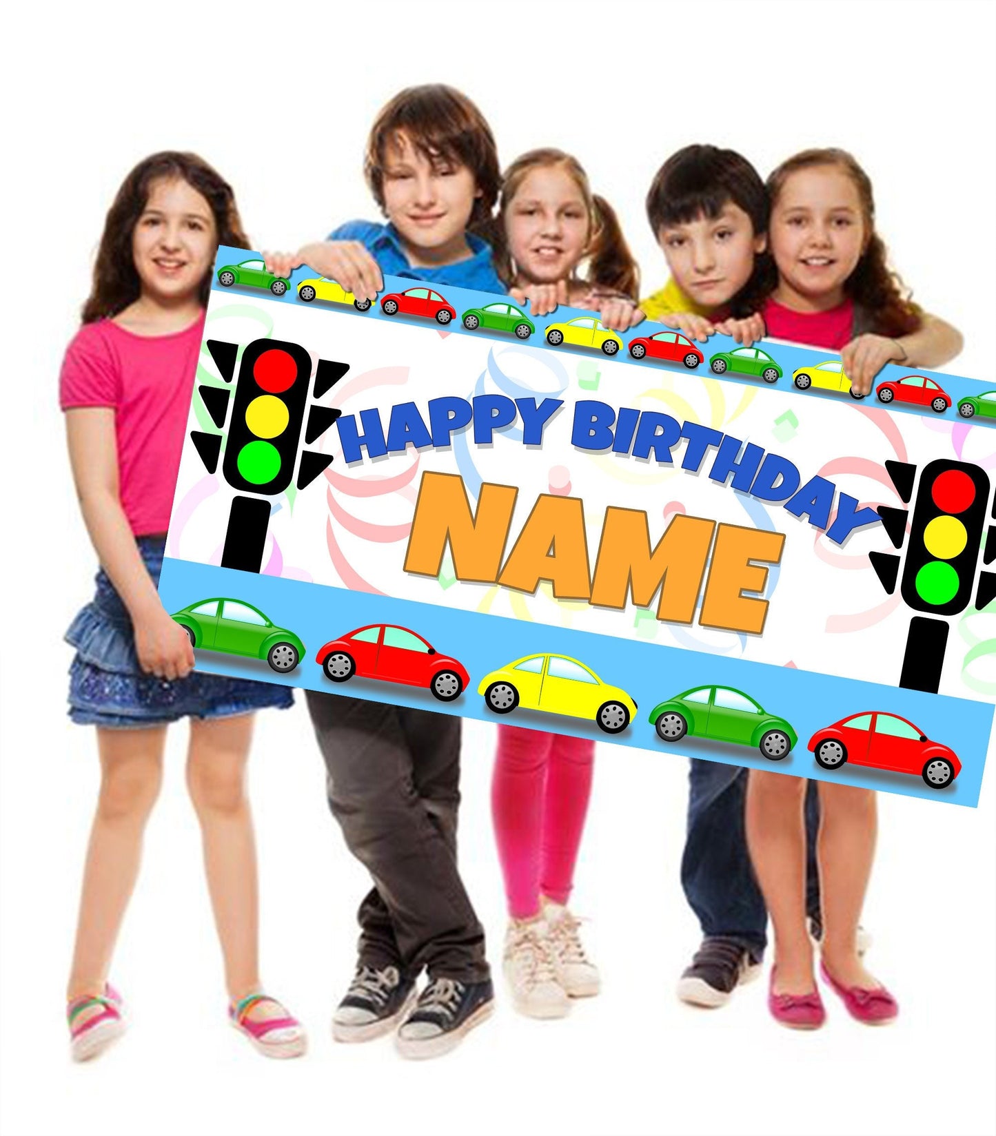 Cars themed Birthday Personalized/Customized Banner