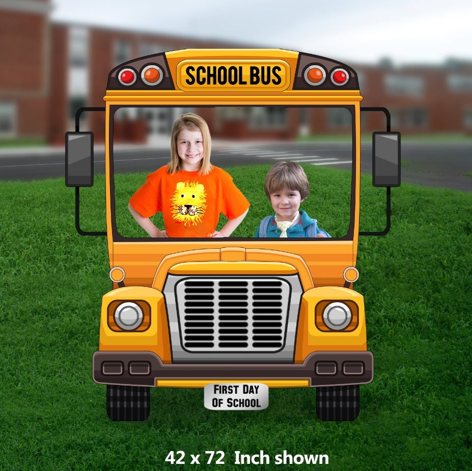 First Day of School Photo Prop, School Bus DIY, Personalized, Photo booth Selfie Frame