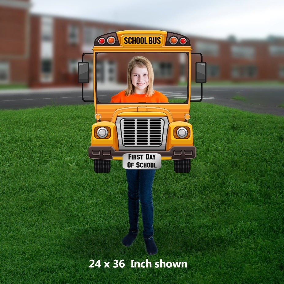 First Day of School Photo Prop, School Bus DIY, Personalized, Photo booth Selfie Frame