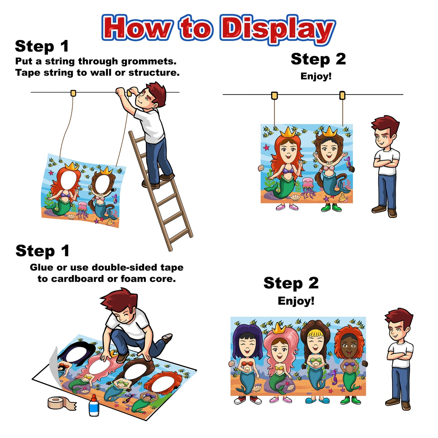 Arctic Animal Theme Cutout, Hole in Face, Party Selfie Photo Booth Prop, Winter Wonderland Birthday