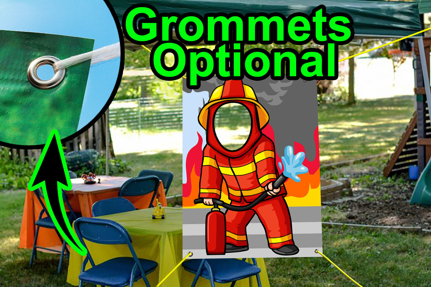 Fireman Face Cutout, Hole in Face, Party Selfie Photo Prop, firefighter Decoration