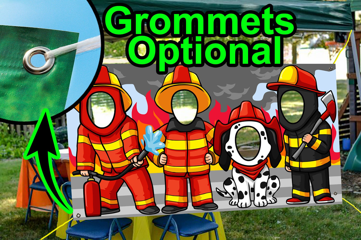 Firefighters, Hole in Face, Party Selfie Photo Prop, Firemen Decoration