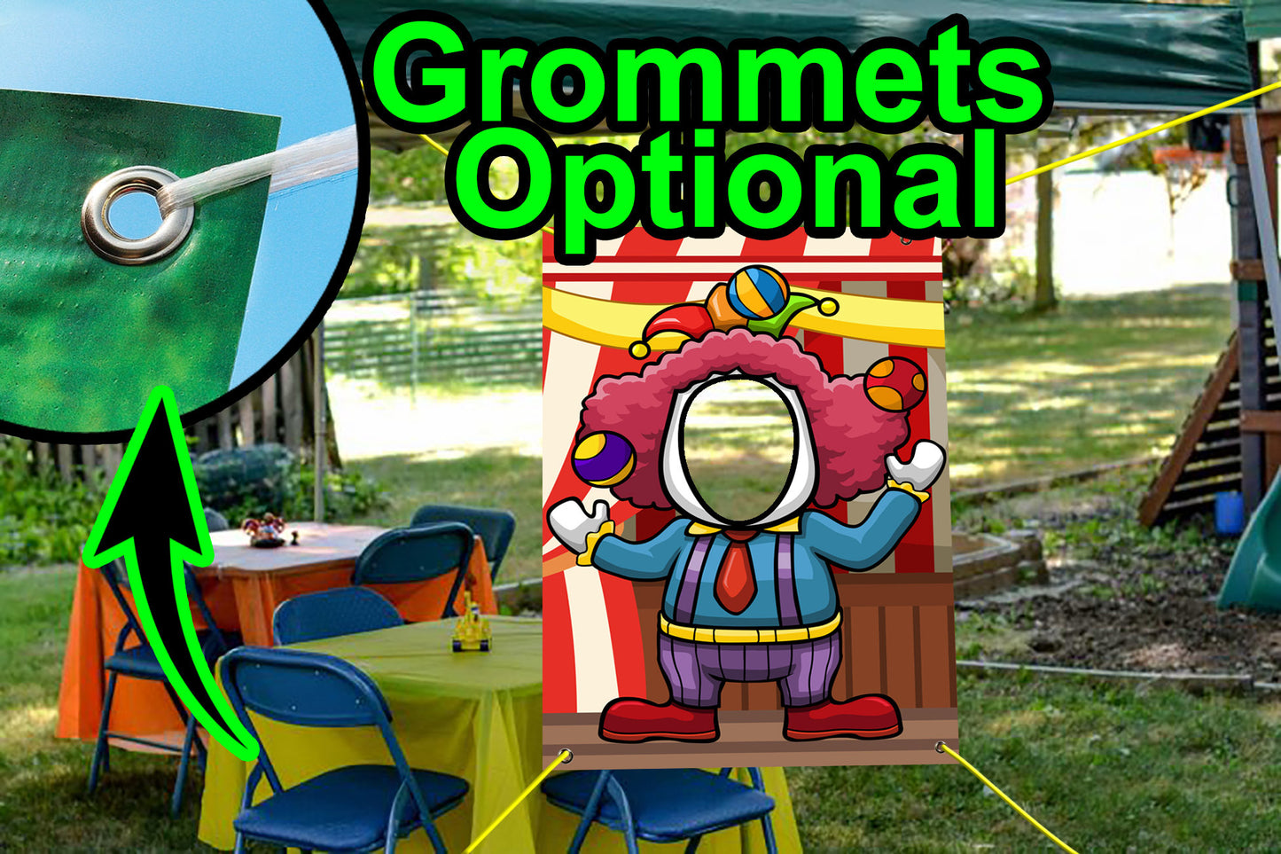Circus Clown, Hole in Face, Party Selfie Photo Prop, Carnival Decoration