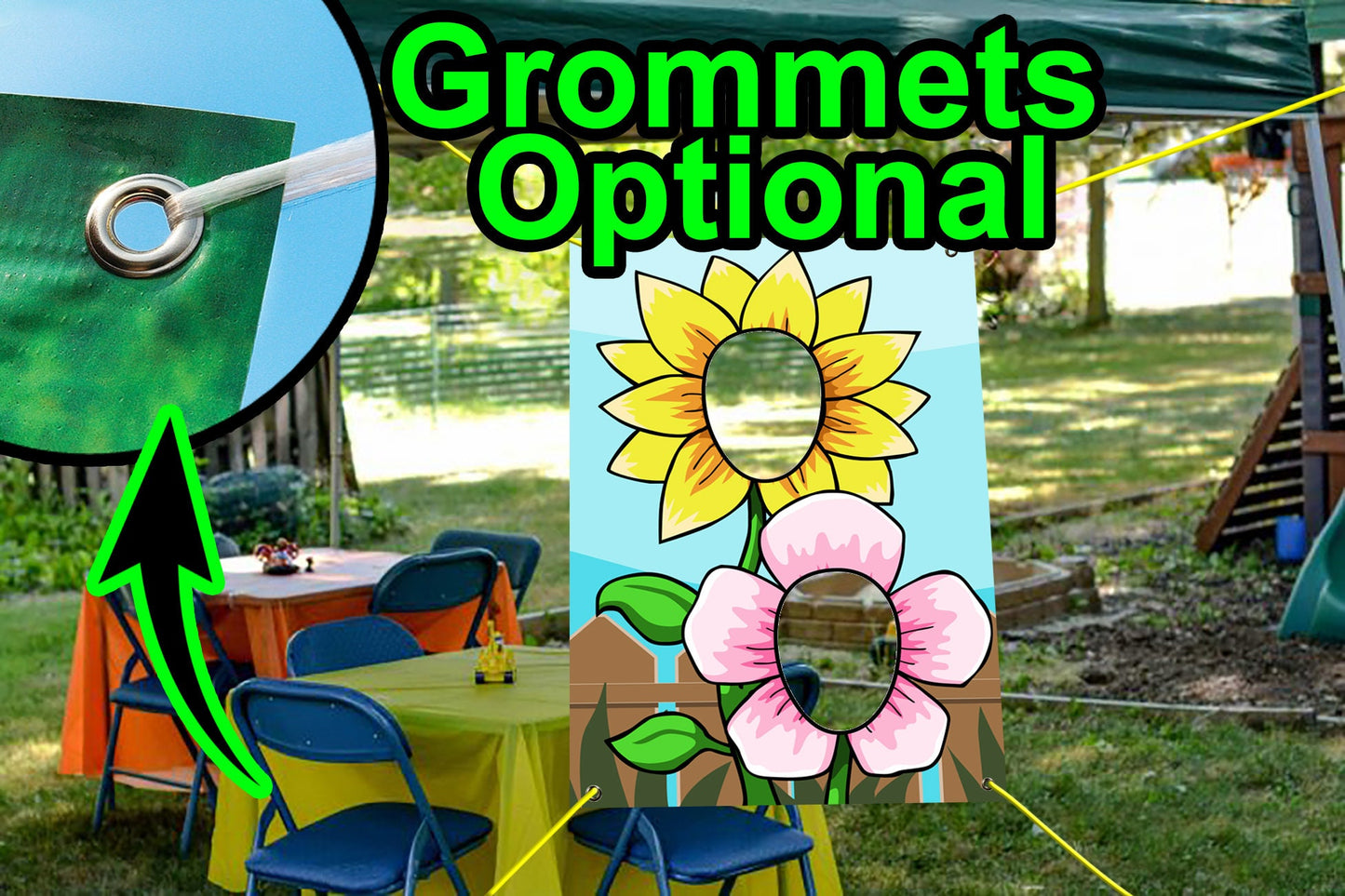 Flowers Party Face Cutout, Hole in Face, Party Selfie Photo Prop, Birthday Decoration