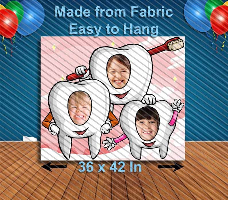 Teeth Face Cutout, Hole in Face, Party Selfie Photo Prop, Dentist Office Decoration