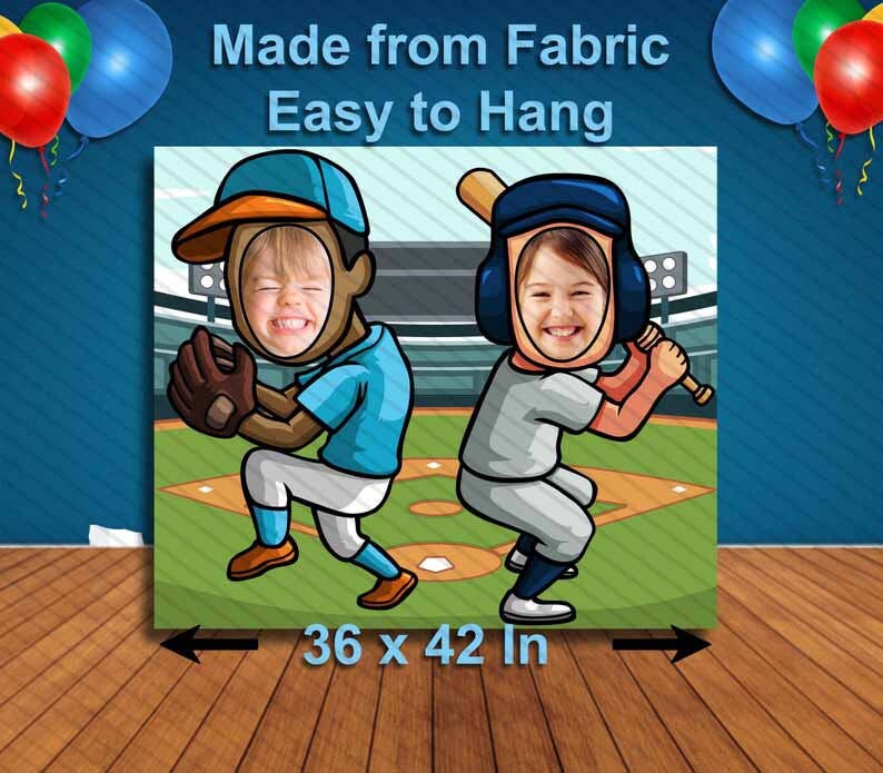 Baseball, Hole in Face, Party Selfie Photo Prop, MLB Decoration