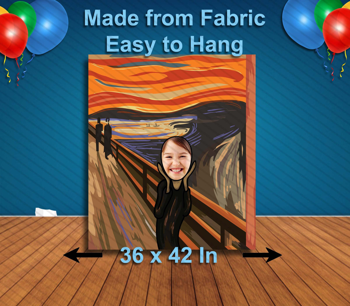 The Scream Theme Cutout, 36x42 Hole in Face, Party Selfie Photo Prop, Art Party Decoration
