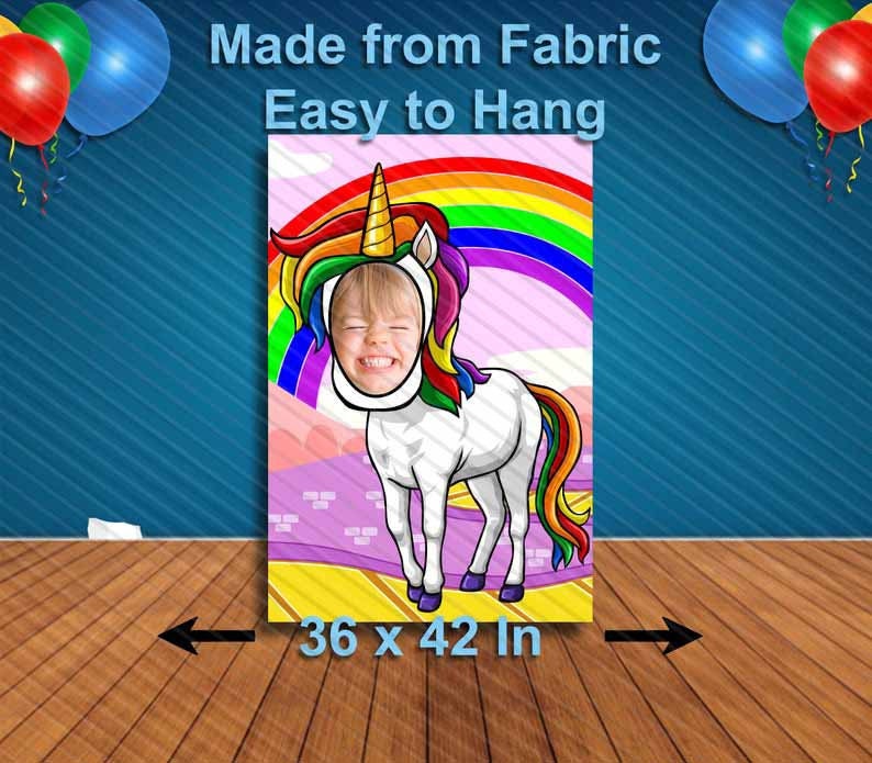 Unicorn Face Cutout, Hole in Face, Party Selfie Photo Prop, Unicorn Birthday Decoration
