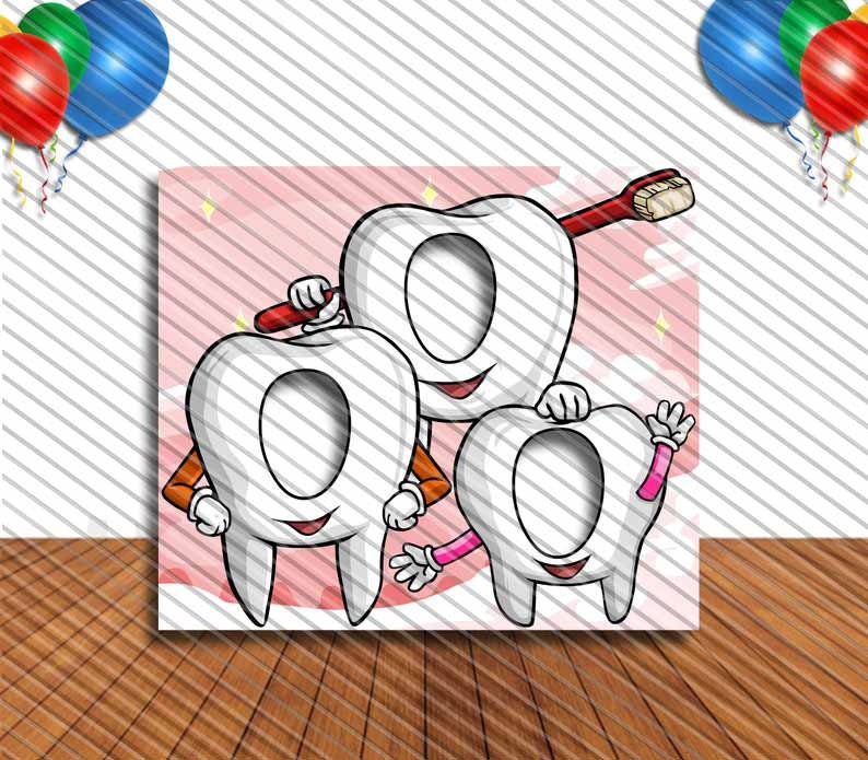 Teeth Face Cutout, Hole in Face, Party Selfie Photo Prop, Dentist Office Decoration
