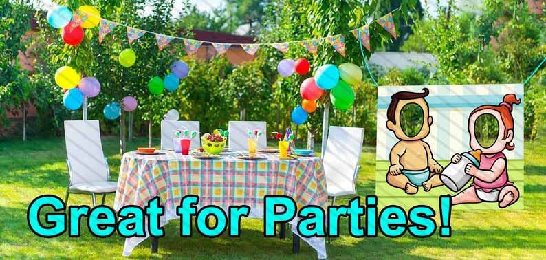 Gender Reveal, Hole in Face, Party Selfie Photo Prop, Party Game Decoration
