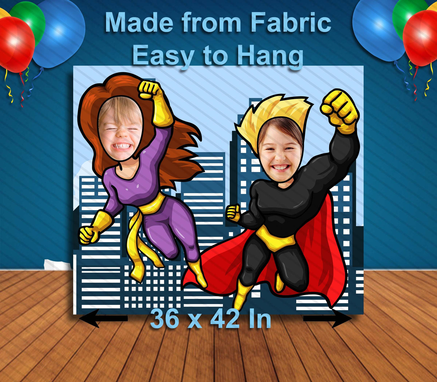Super hero and Super Heroine, Hole in Face, Party Selfie Photo Prop, Marvel DC Theme Decoration
