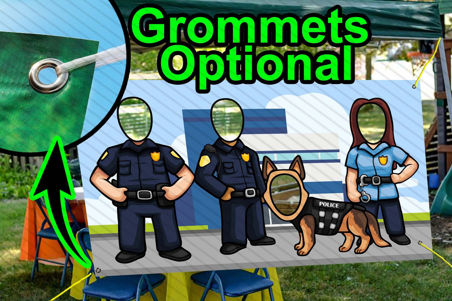 Police Officers, Emergency Heroes, Hole in Face, Party Selfie Photo Prop, Cops Decoration