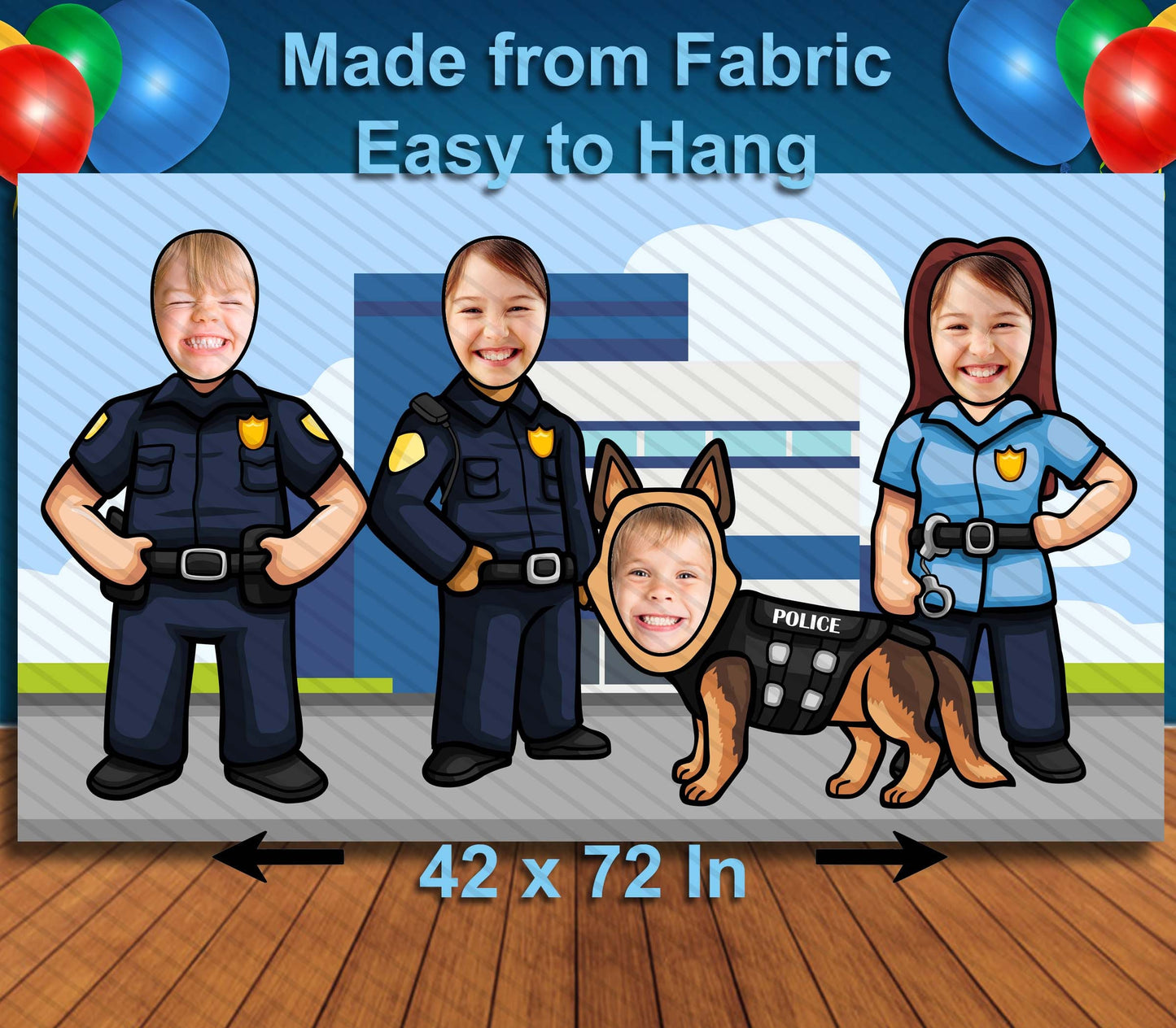 Police Officers, Emergency Heroes, Hole in Face, Party Selfie Photo Prop, Cops Decoration
