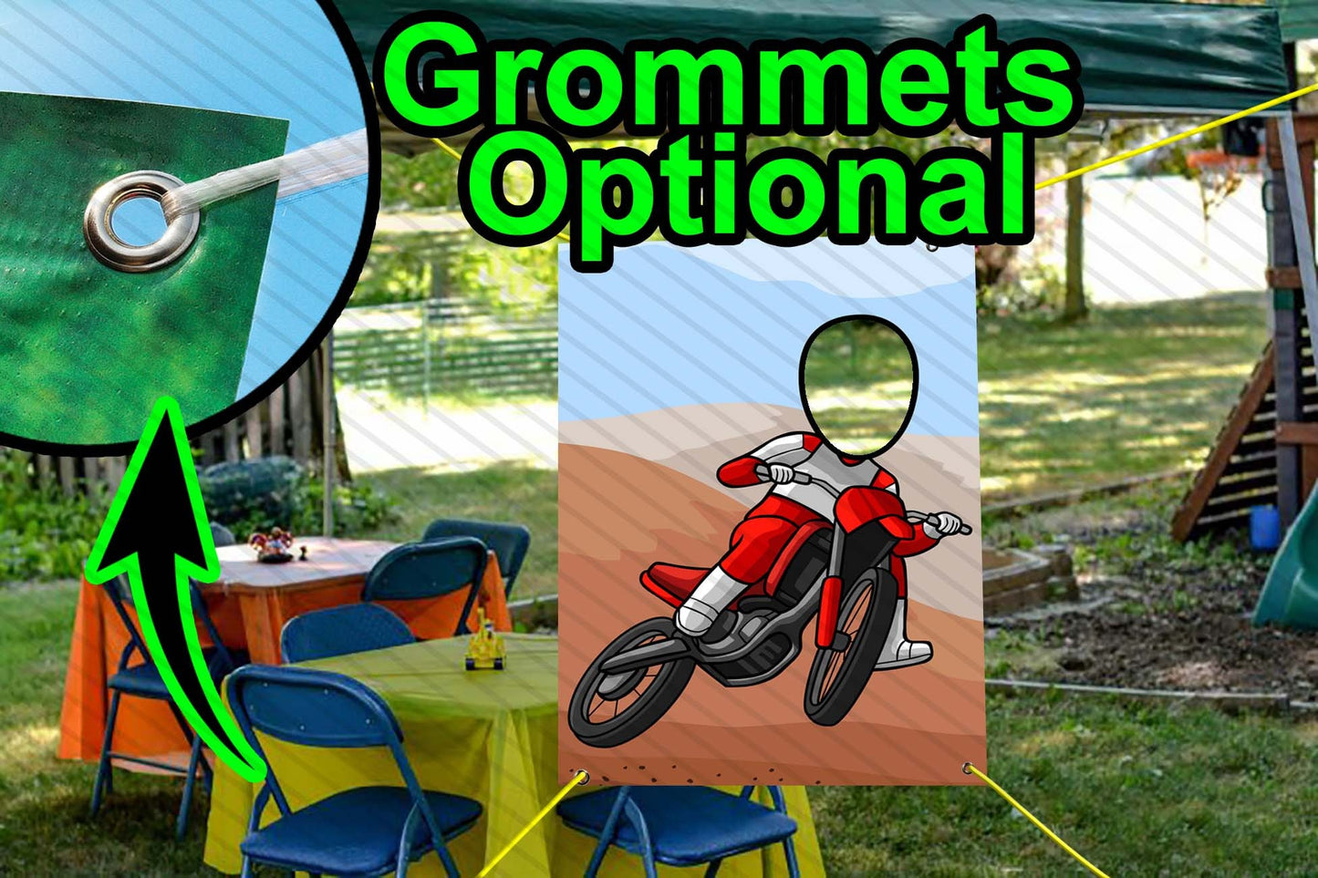 Dirt Bike, Hole in Face, Party Selfie Photo Prop, Motocross Decoration