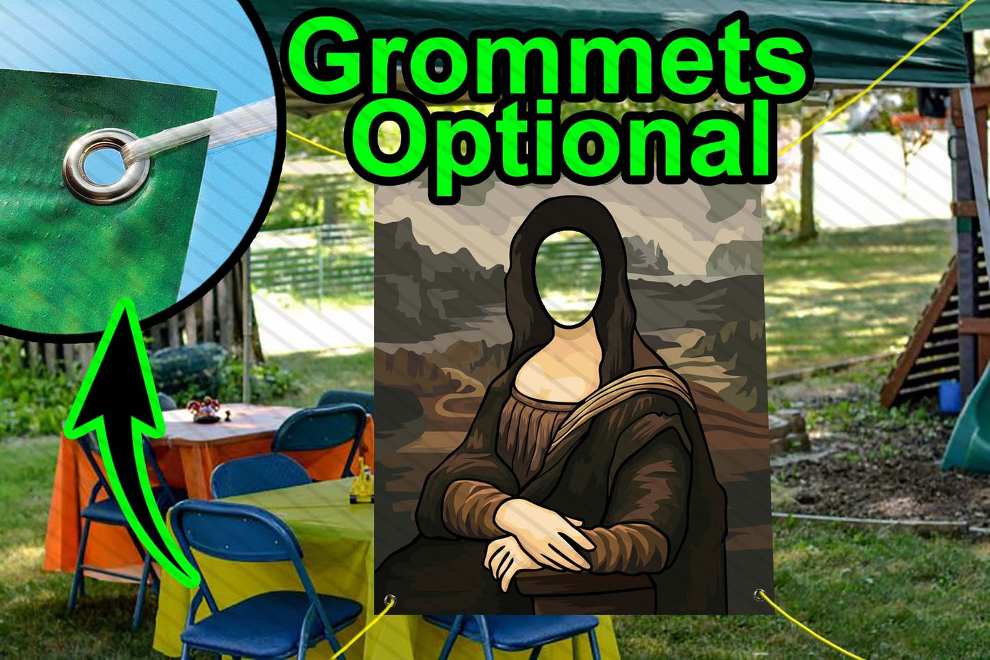 Mona Lisa, Hole in Face, Party Selfie Photo Prop, Famous Artwork Decoration