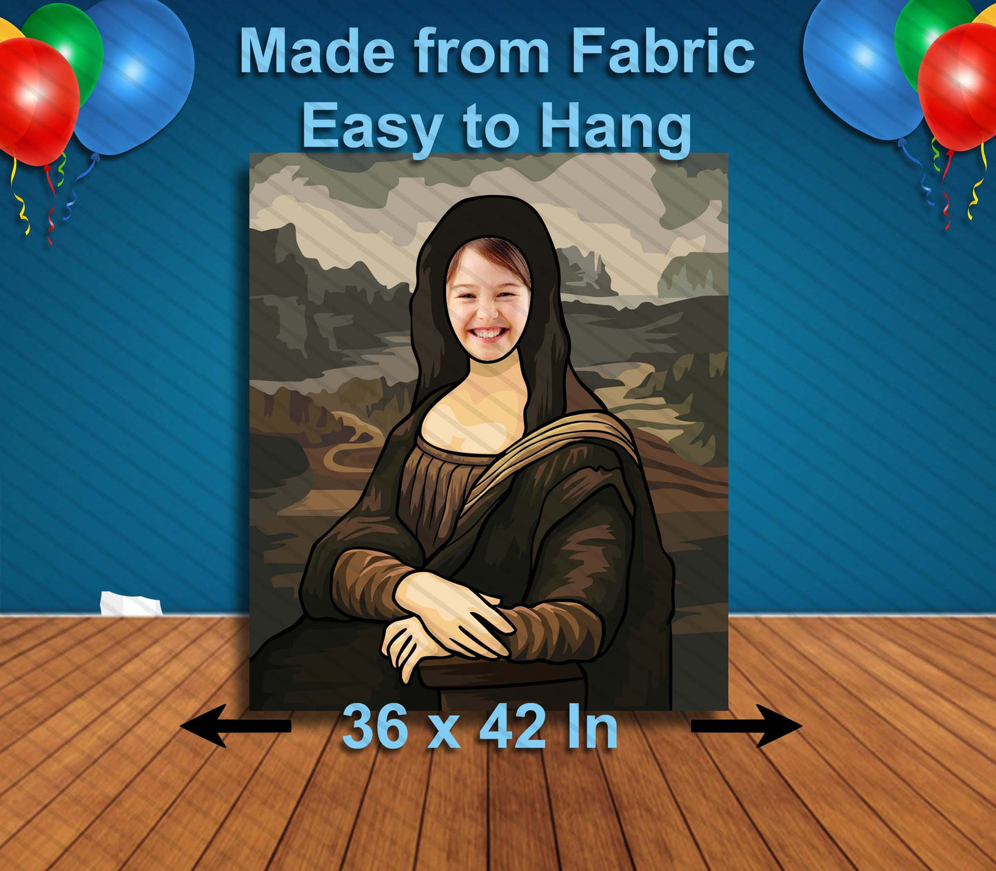 Mona Lisa, Hole in Face, Party Selfie Photo Prop, Famous Artwork Decoration