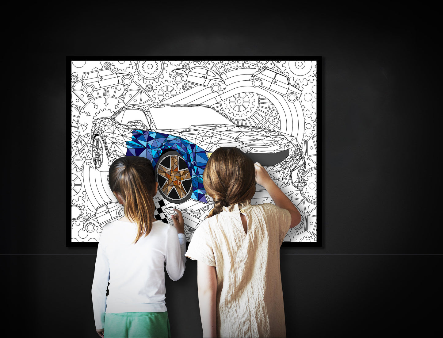 Sports Car, Boys room Decor, Coloring Page for boys, car Coloring sheet, Jumbo Coloring book pages, Coloring for adults