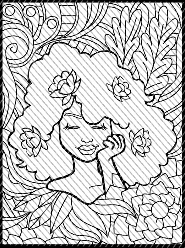 Large Afrocentric Melanin Queen Coloring Page, Natural Hair Coloring sheet, Jumbo Coloring book pages, Giant Coloring Poster