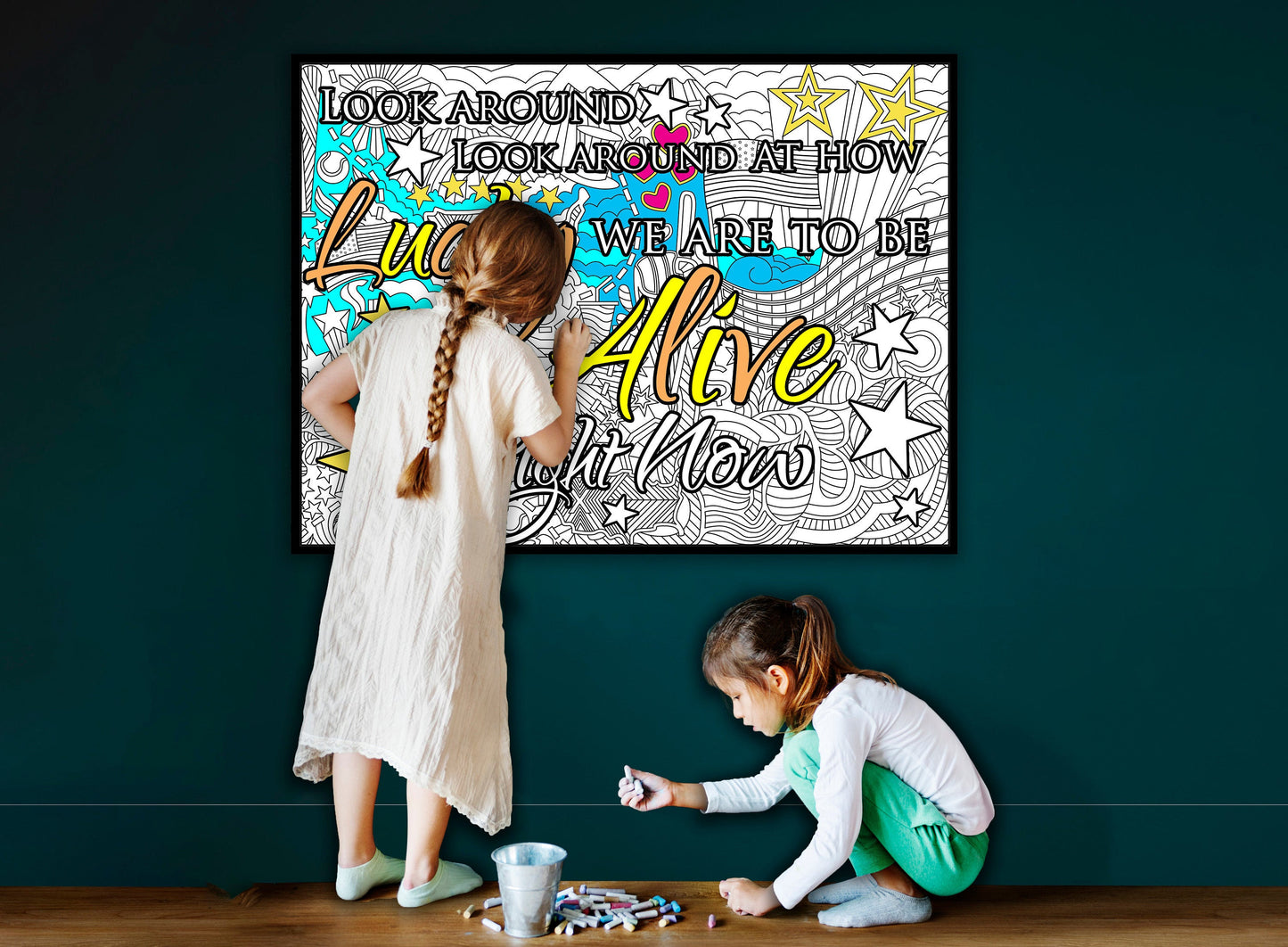 Large The Schuyler Sisters Lyrics Coloring Page, Hamilton Coloring sheet, Jumbo Coloring book pages, Lyric themed Giant Coloring Poster