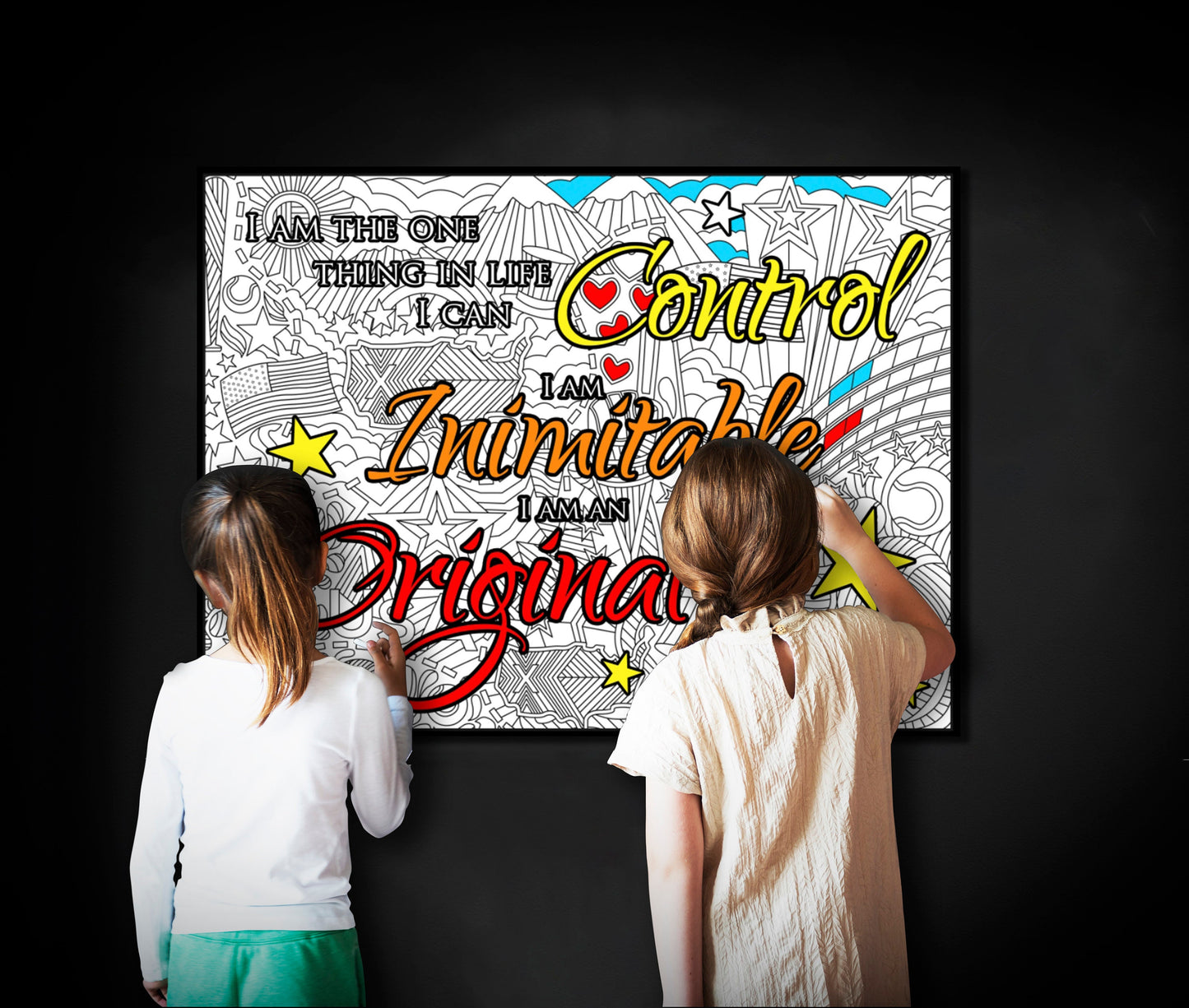 Hamilton Wait for it Large Coloring Page, Musical Coloring sheet, Jumbo Coloring book pages, Giant Coloring Poster