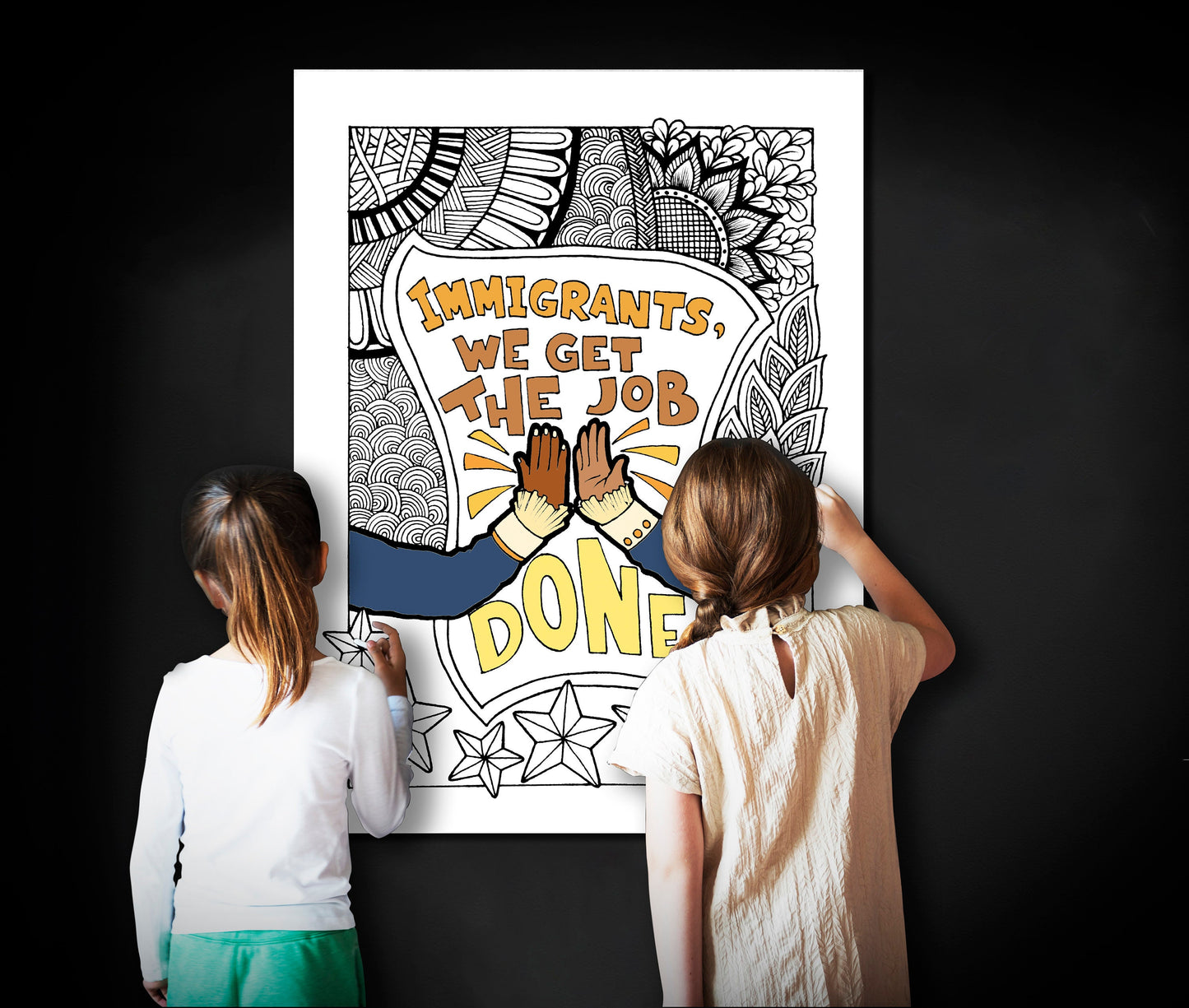 Immigrants We Get The Job Done, Hamilton Song Lyric Coloring Page, Large Coloring Sheet, Giant Coloring Poster, Poster Print, Wall Decor