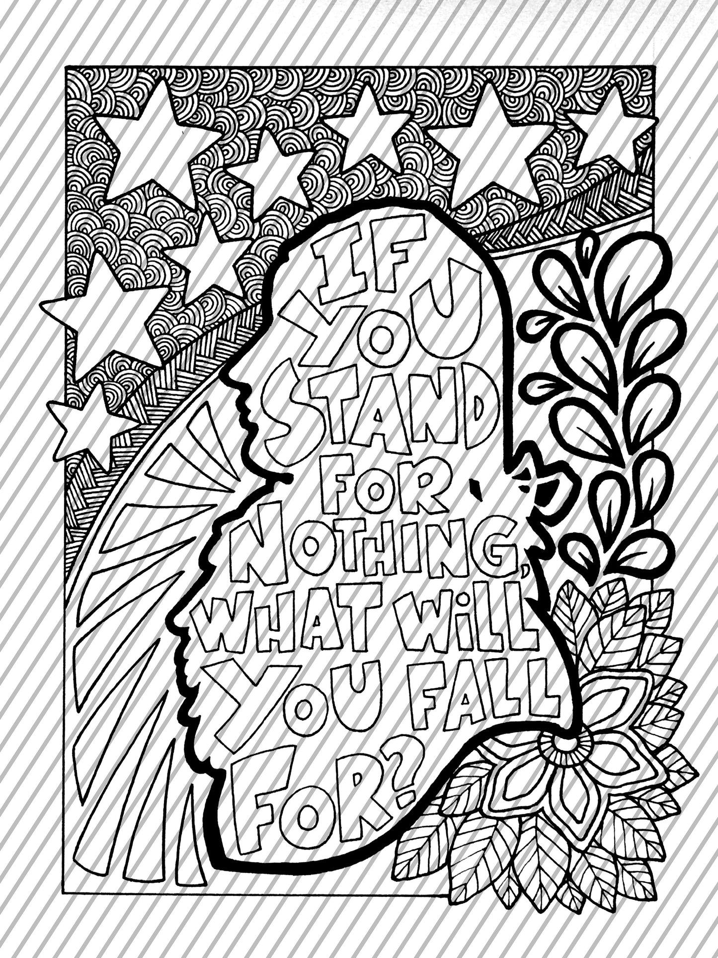 If You Stand For Nothing, Hamilton Musical Coloring Page, Large Coloring Sheet, Giant Coloring Poster, Poster Print, Wall Decor
