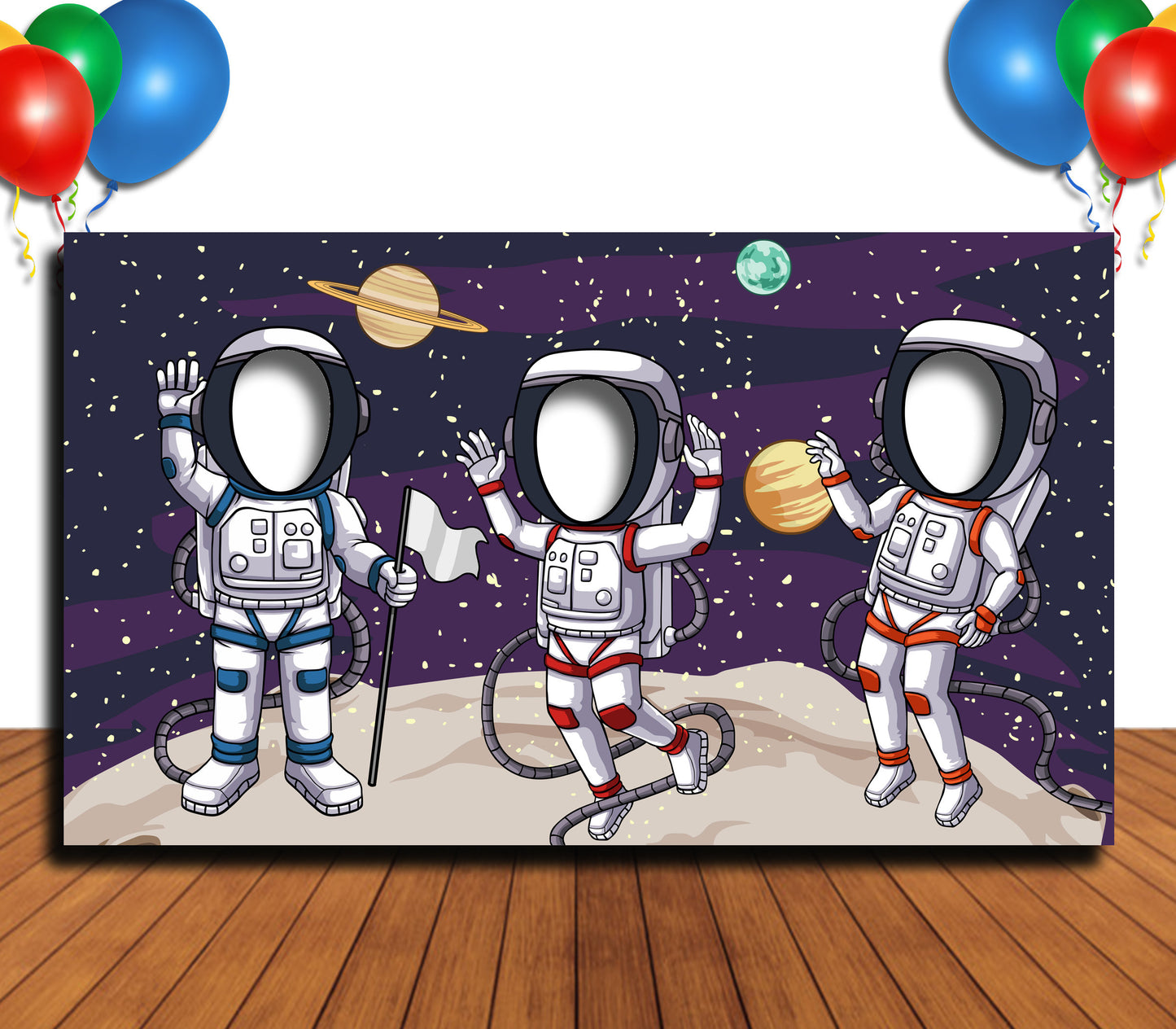 Astronauts in Space, Hole in Face, Party Selfie Photo Booth Prop, Space Theme Party