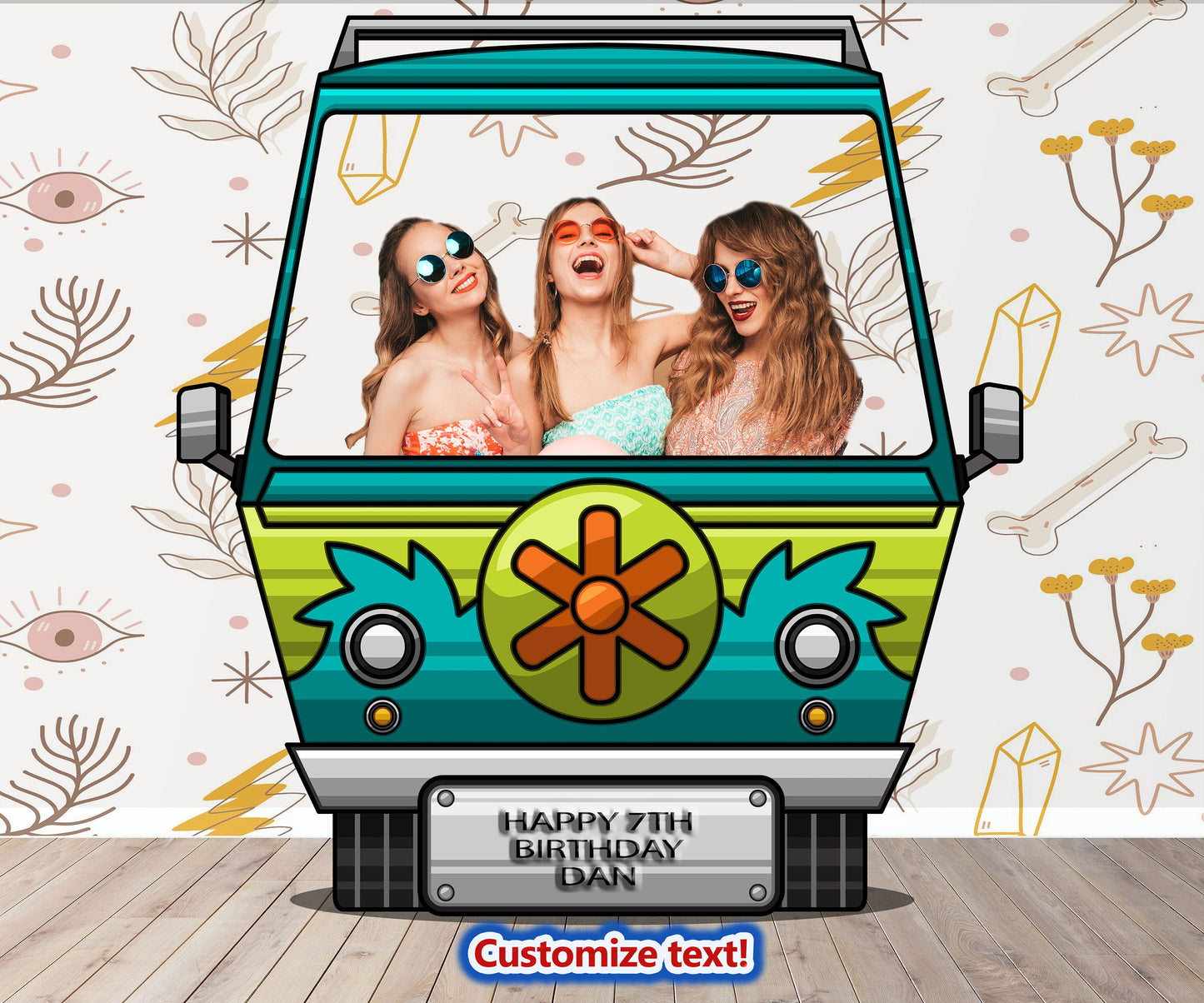 Scooby Doo Mystery Van Photo Prop, The Mystery Machine DIY, Personalized, Customized, Photo booth Selfie Frame