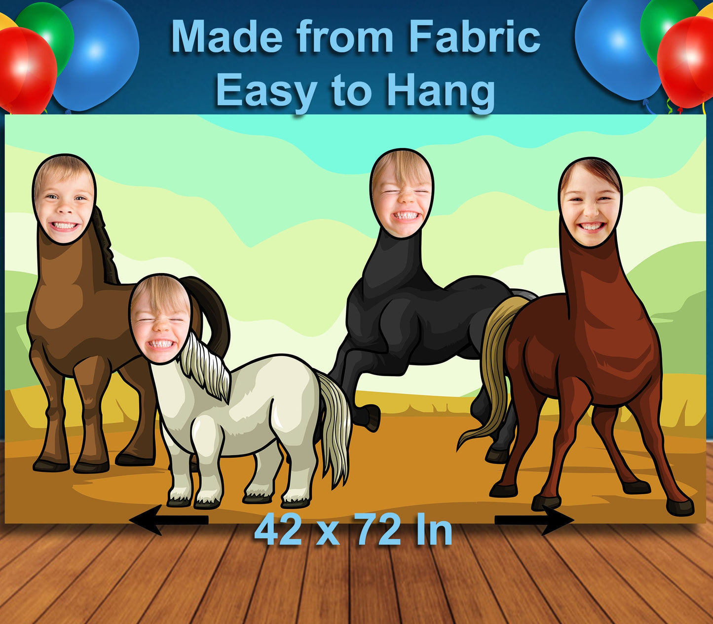 Horses and Pony Stables Hole in Face, Party Selfie Photo Prop, Farm Party Decoration