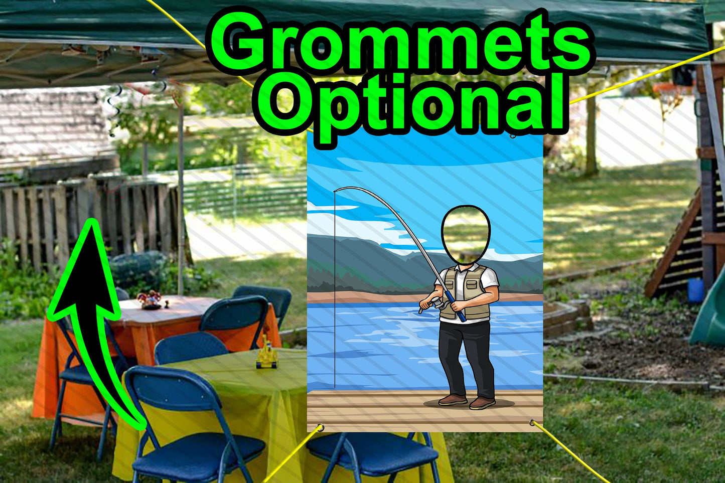 Recreational Fishing Face in Hole, Face Cutout, Head in Hole, Party Selfie Photo Booth Prop, Fisherman Birthday Party