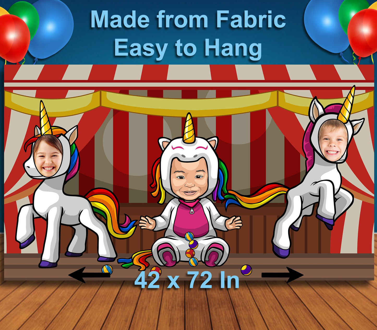 Unicorn Theme, Baby Birthday, Custom Artwork, Hole in Face, Party Selfie Photo Prop, Party Decoration