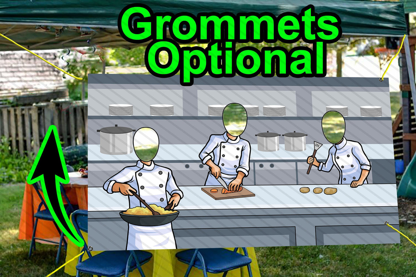 Cook-Off, Hole in Face, Party Selfie Photo Prop, Cooking Competition