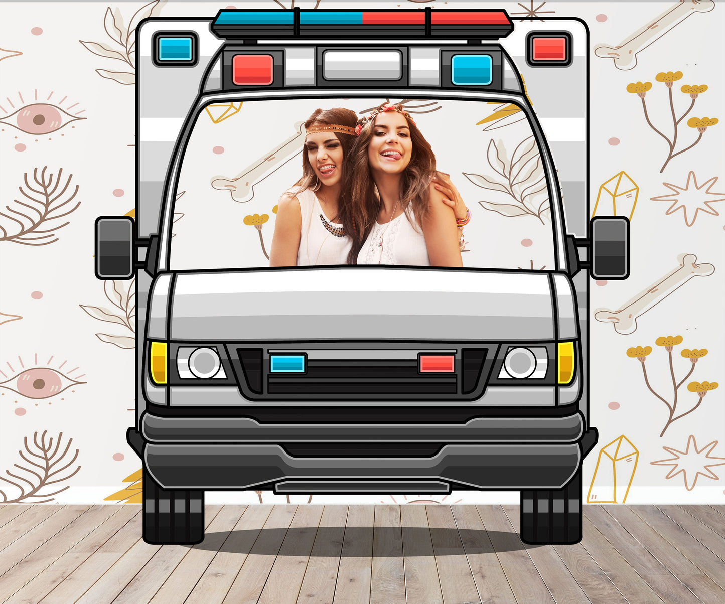 Ambulance Photo Prop, Emergency Response DIY, Personalized, Customized, Photo booth Selfie Frame