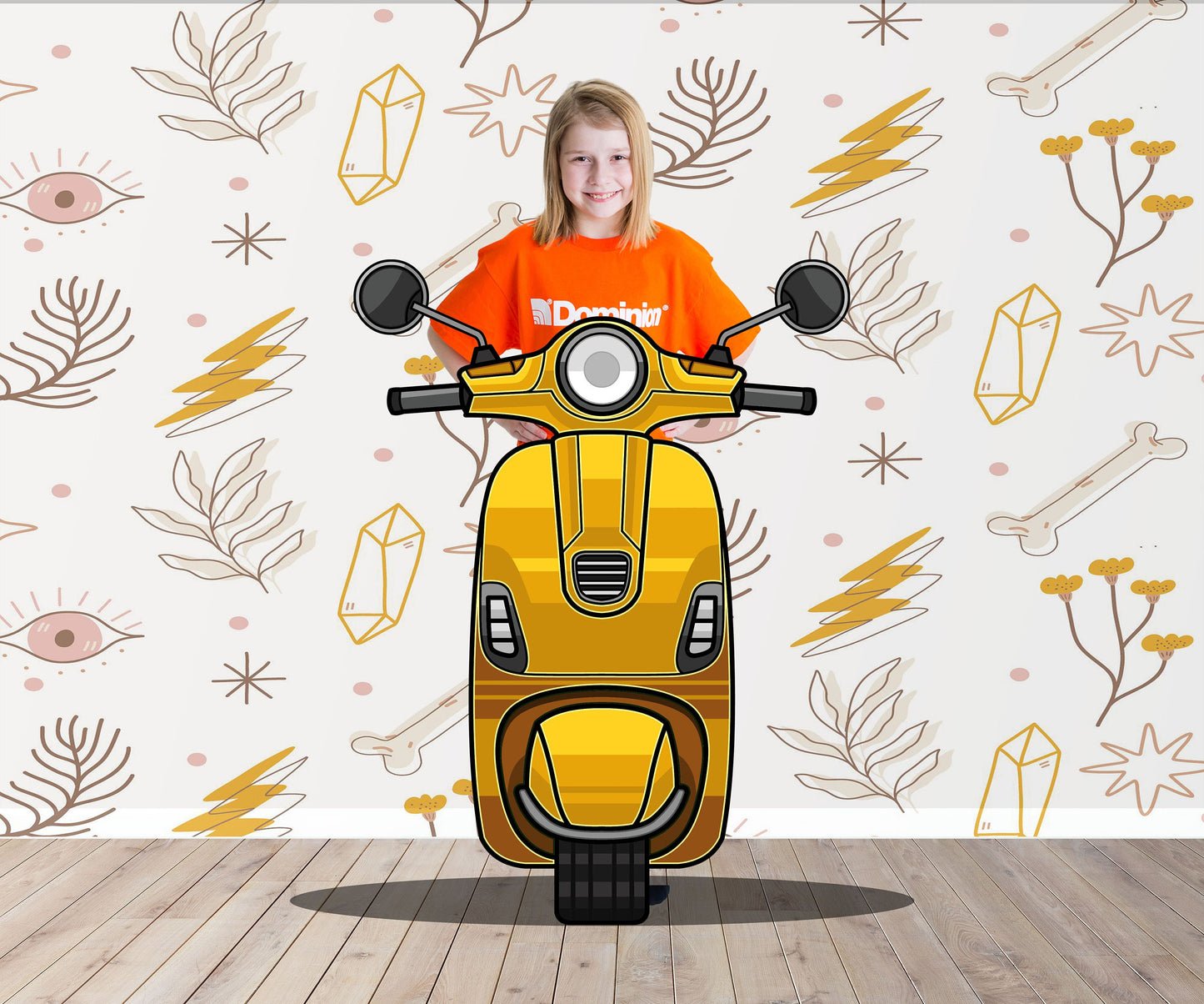 Yellow Scooter Photo Prop, Motorcylce DIY, Personalized, Customized, Photo booth Selfie Frame