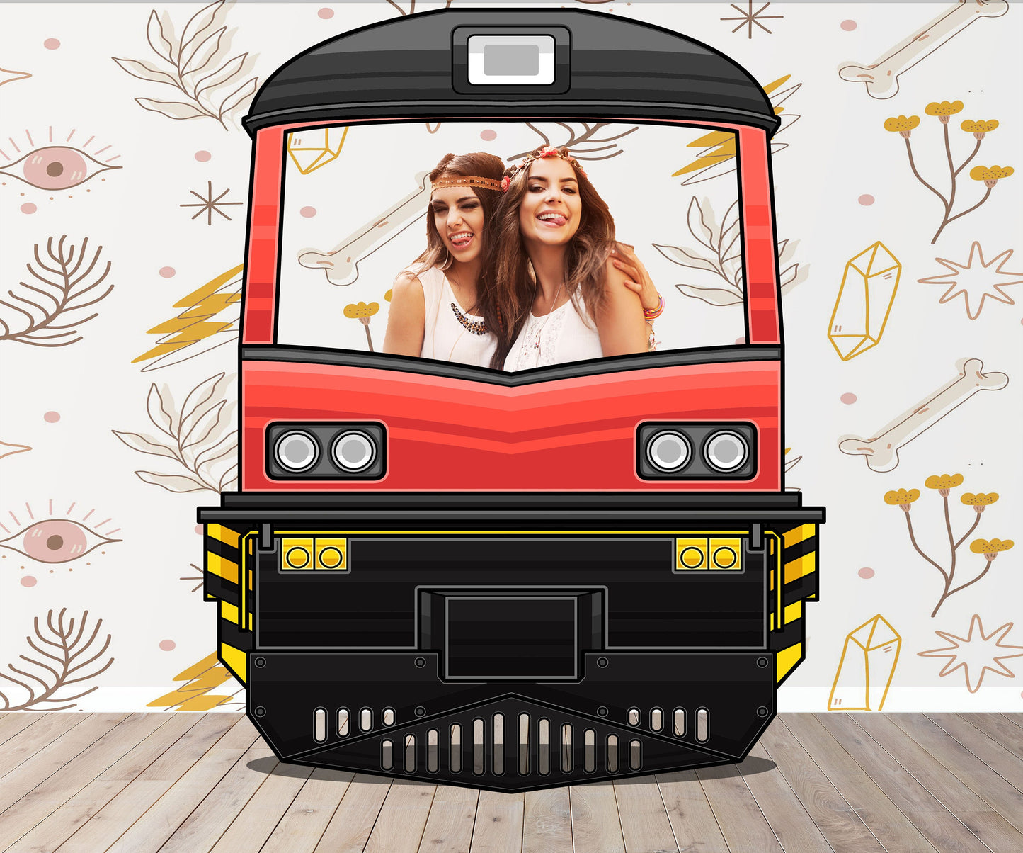 Train Photo Prop, Vintage Train DIY Party Prop, Photo booth Selfie Frame