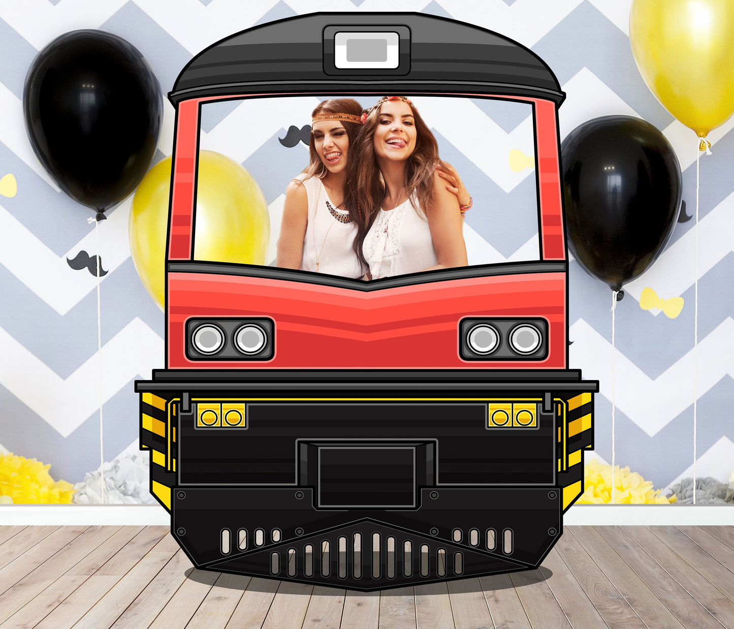 Train Photo Prop, Vintage Train DIY Party Prop, Photo booth Selfie Frame