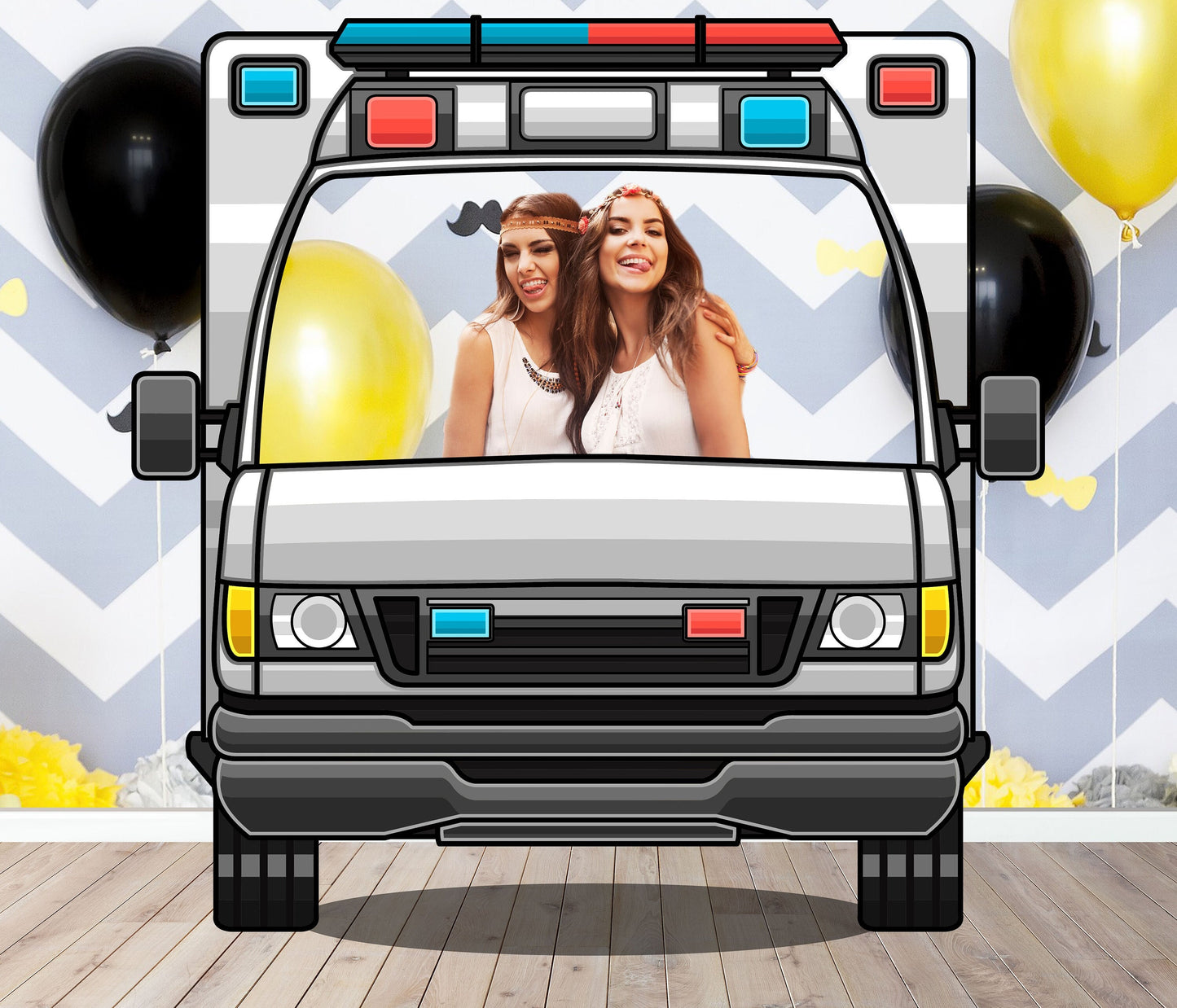 Ambulance Photo Prop, Emergency Response DIY, Personalized, Customized, Photo booth Selfie Frame