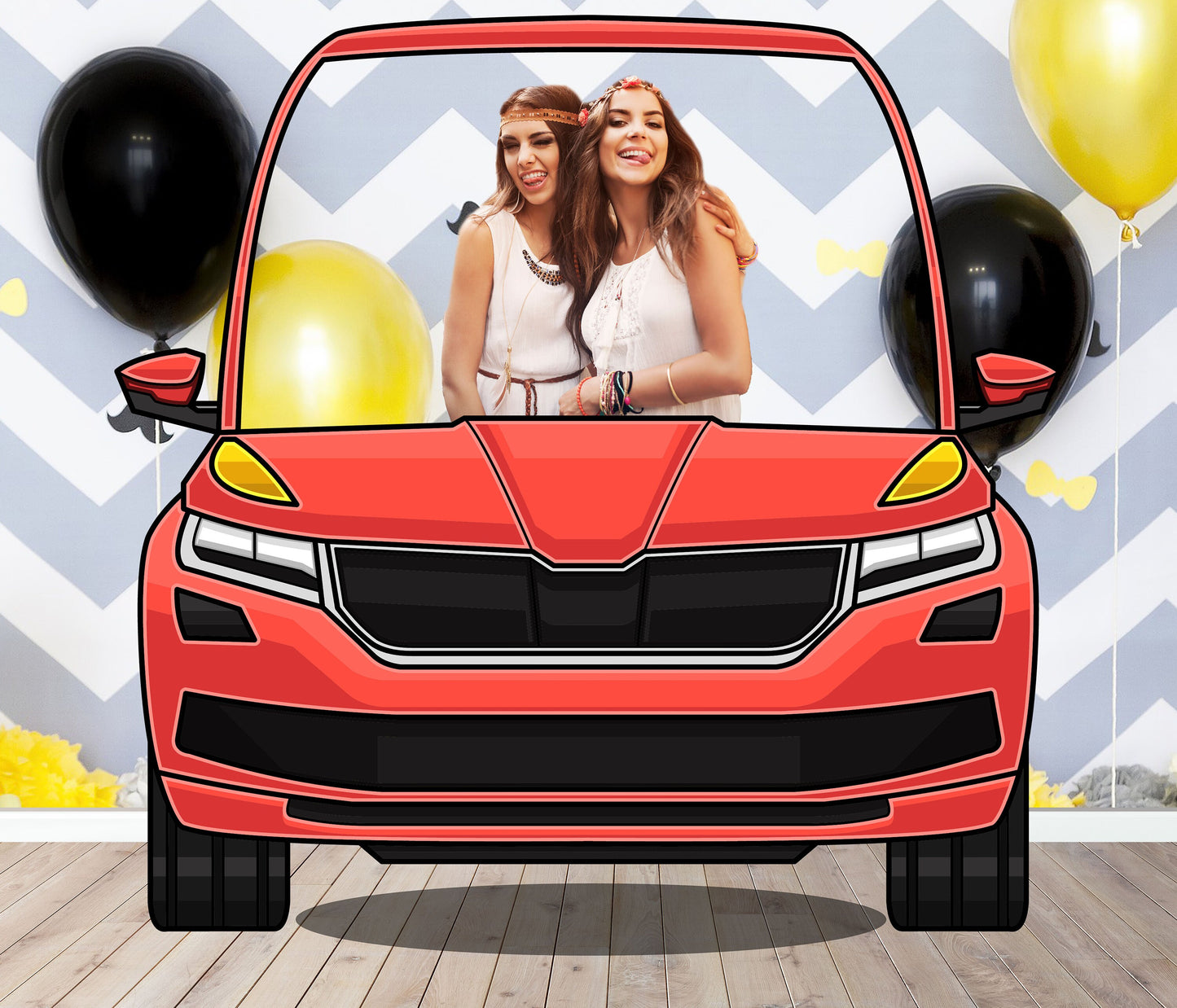Red Car Photo Prop, Automobile DIY, Personalized, Photo booth Selfie Frame