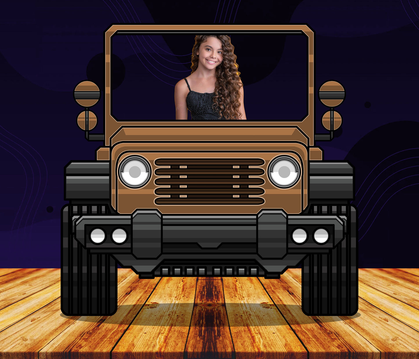 Brown Car, Photo Prop, Birthday Party DIY Poster, Photo Booth Selfie Frame