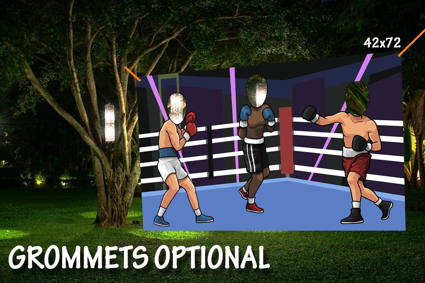 Boxing Theme Face Cutout, 42x72" Photo Stand-in, Party Selfie Photo Prop, Sports Theme