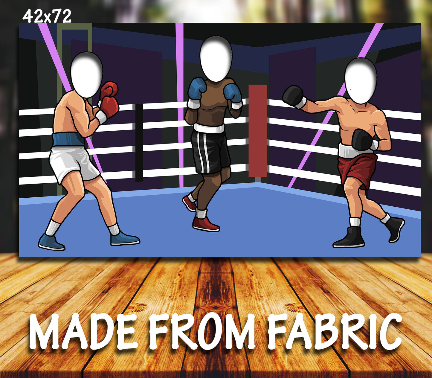 Boxing Theme Face Cutout, 42x72" Photo Stand-in, Party Selfie Photo Prop, Sports Theme