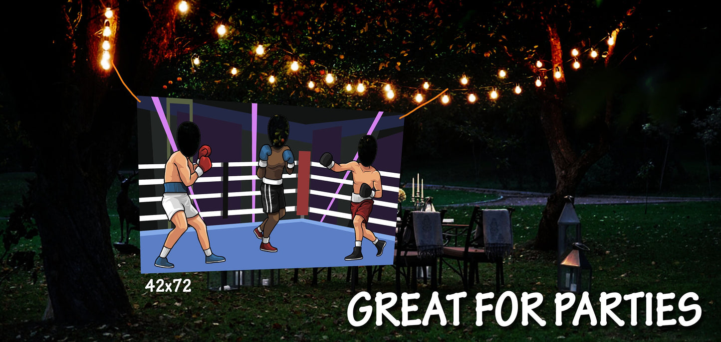 Boxing Theme Face Cutout, 42x72" Photo Stand-in, Party Selfie Photo Prop, Sports Theme