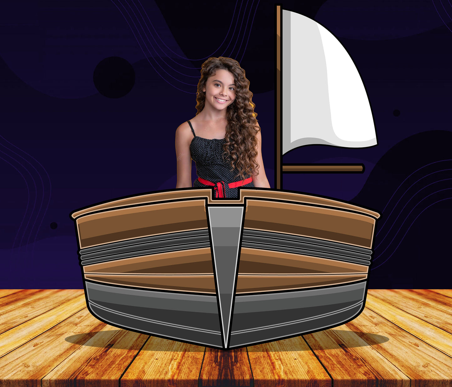 Brown Boat, Photo Prop, Birthday Party DIY, Photo booth Selfie Frame